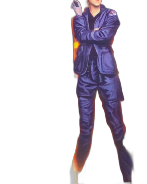 staff, jacket, weapon, robot transparent PNG cut-out
