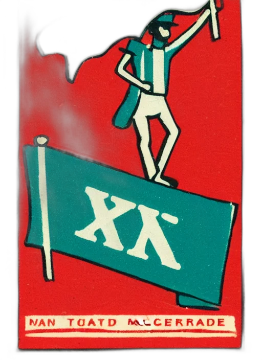 staff, man, carrying, flag transparent PNG cut-out