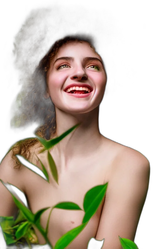 face, hair, crown, flower transparent PNG cut-out