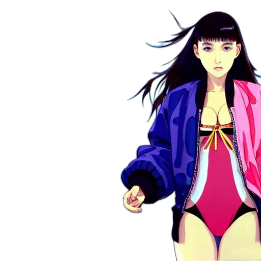 jacket, vaporwave, concept art, anime transparent PNG cut-out