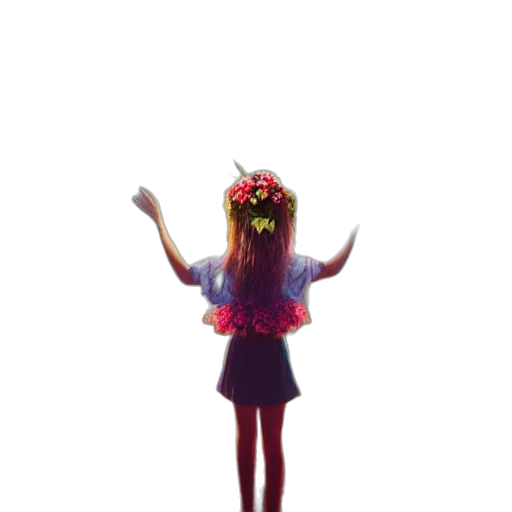 dress, crown, flower, creature transparent PNG cut-out