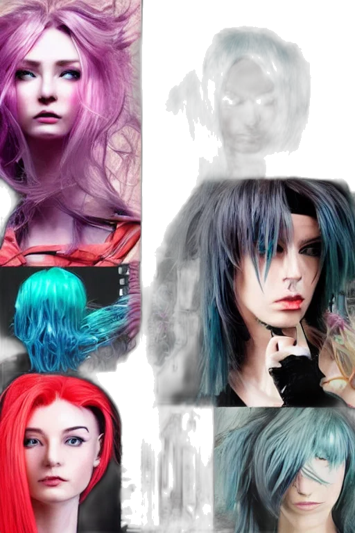 hair, photorealistic, fantasy art, anime transparent PNG cut-out