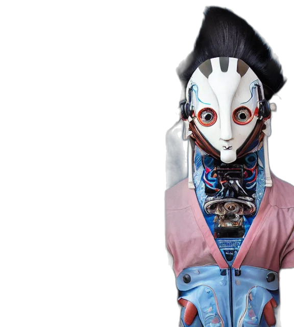 mask, robot, face, jacket transparent PNG cut-out