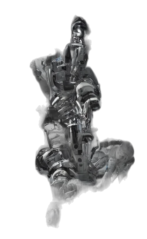 robot, weapon, staff, face transparent PNG cut-out