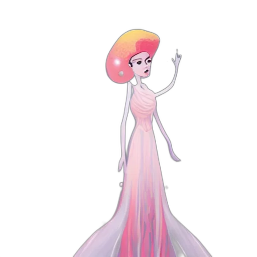 dress, staff, hair, concept art transparent PNG cut-out