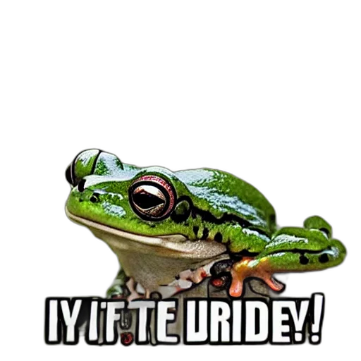frog, meme, caption, wednesday transparent PNG cut-out