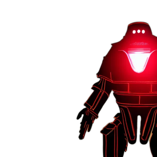 robot, concept art, 3d render, cyberpunk transparent PNG cut-out
