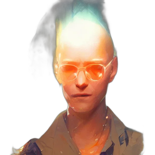 face, jacket, staff, mask transparent PNG cut-out
