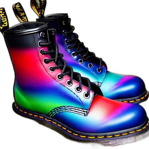 shoes, cyberpunk, vaporwave, photorealistic transparent PNG cut-out