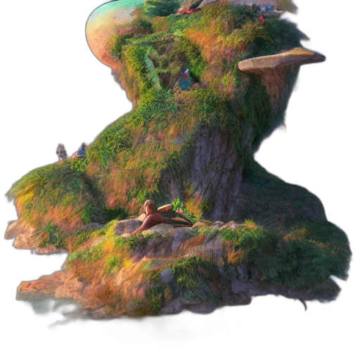 tree, crown, staff, dragon transparent PNG cut-out