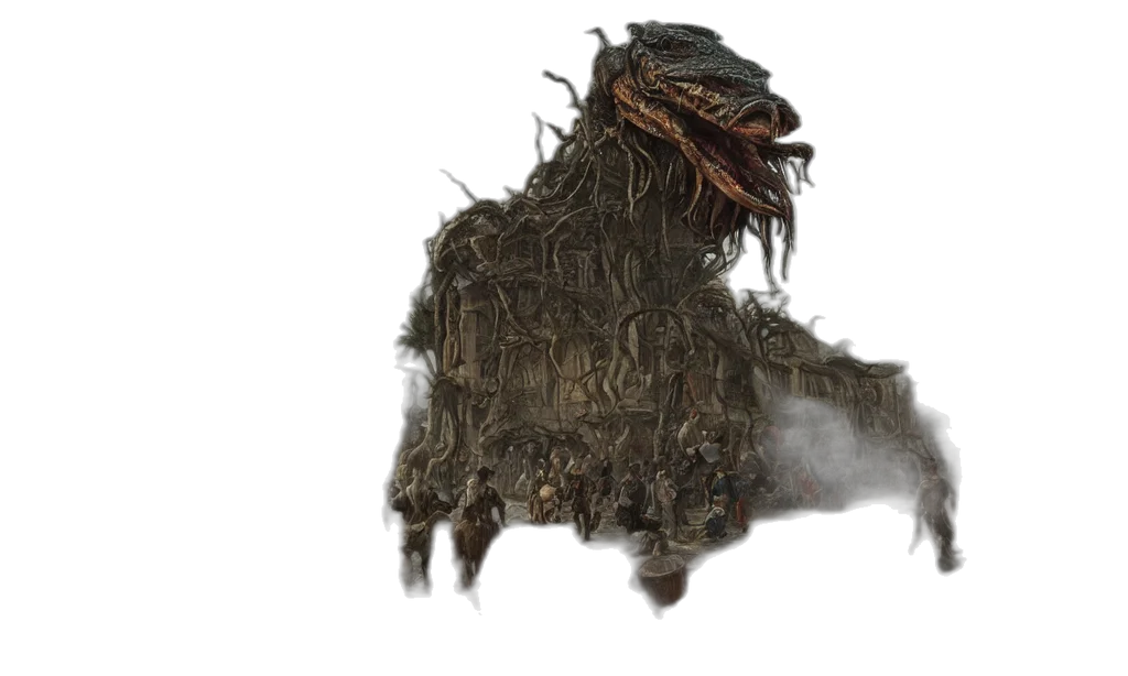 dragon, hair, creature, mask transparent PNG cut-out