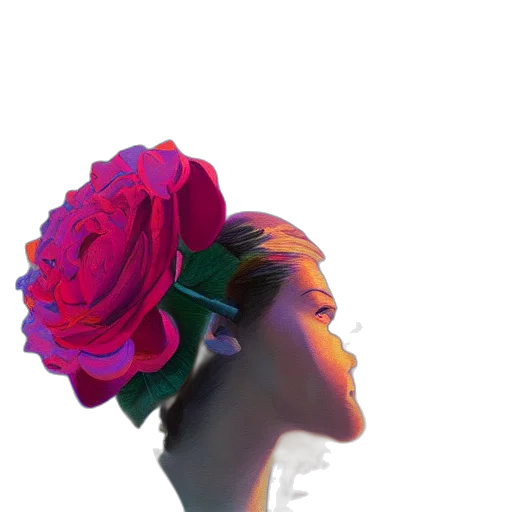 crown, face, flower, hat transparent PNG cut-out