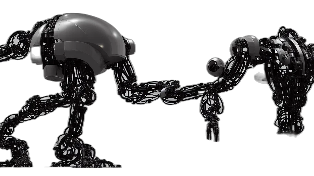 robot, robotic, cybernetic, symbiosis transparent PNG cut-out