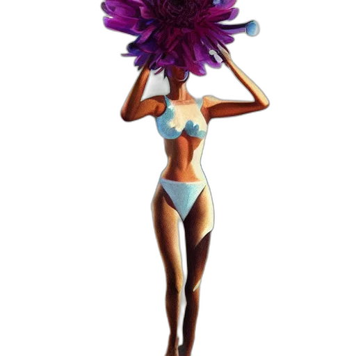 flower, staff, umbrella, hat transparent PNG cut-out