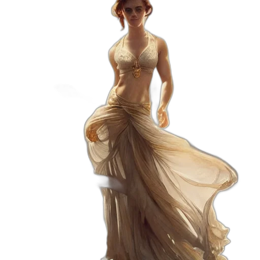 dress, staff, jewelry, concept art transparent PNG cut-out