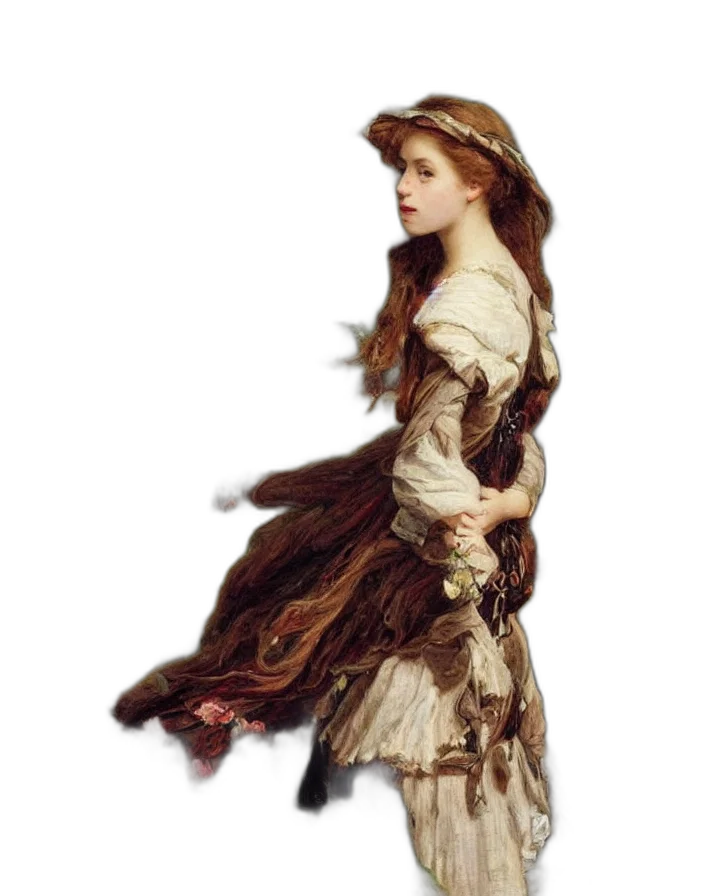 dress, hat, staff, jacket transparent PNG cut-out