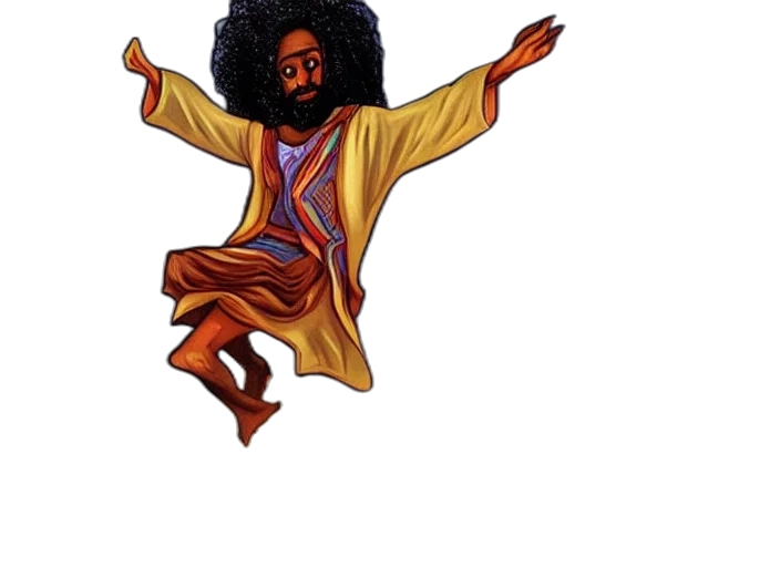 cartoon, concept art, african, jesus transparent PNG cut-out