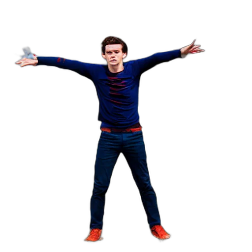 jacket, shoes, staff, creature transparent PNG cut-out