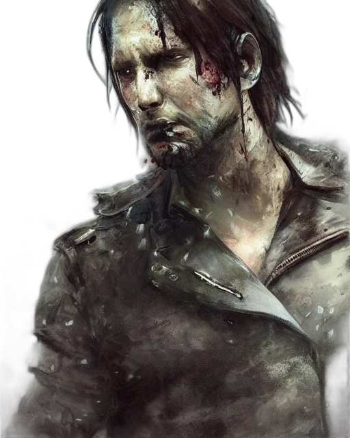 face, jacket, concept art, photorealistic transparent PNG cut-out