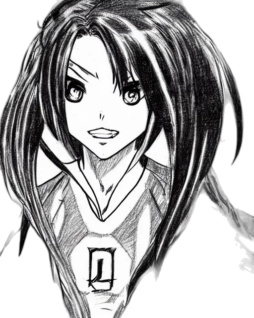 anime, cartoon, pencil sketch, comic book art transparent PNG cut-out