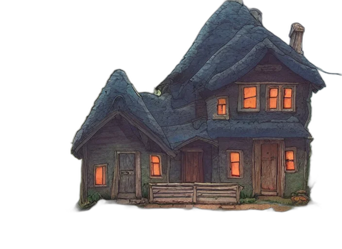 building, concept art, 3d render, watercolor transparent PNG cut-out