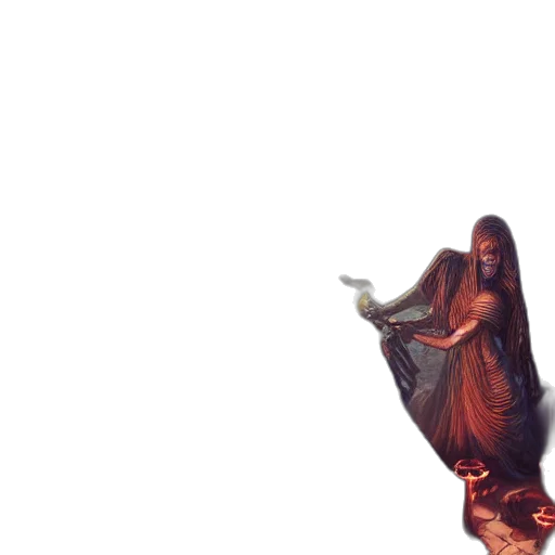 hair, creature, dress, sword transparent PNG cut-out