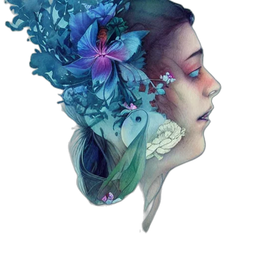 flower, crown, face, mask transparent PNG cut-out