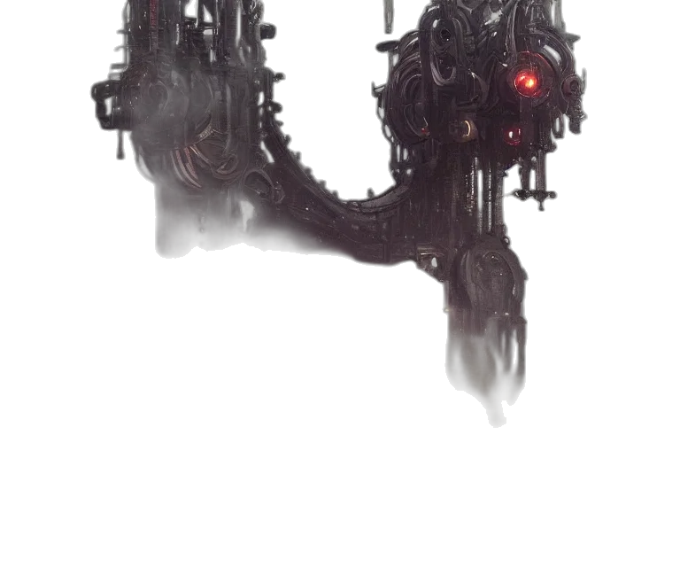 robot, mask, weapon, creature transparent PNG cut-out