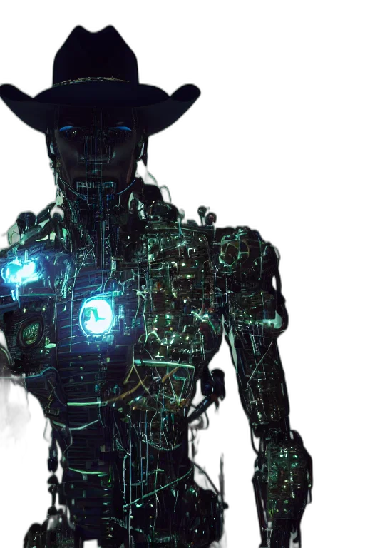 robot, cyberpunk, 3d render, concept art transparent PNG cut-out