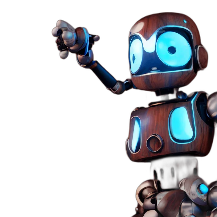 robot, 3d render, concept art, pixel art transparent PNG cut-out