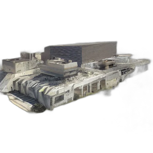 building, weapon, 3d render, concept art transparent PNG cut-out