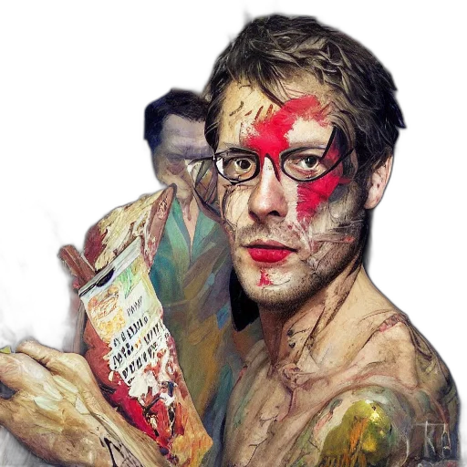 face, photorealistic, comic book art, oil painting transparent PNG cut-out