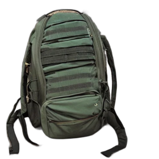 jacket, green, backpack, rifle transparent PNG cut-out