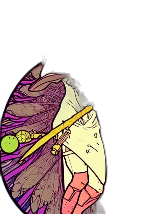 umbrella, staff, hat, hair transparent PNG cut-out