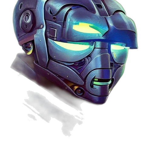 robot, mask, face, comic book art transparent PNG cut-out