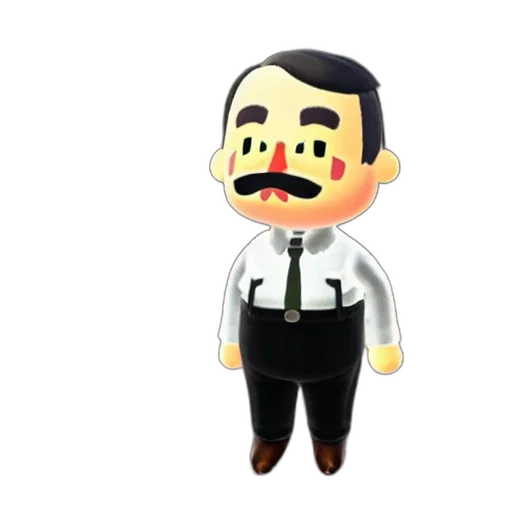 staff, face, cartoon, 3d render transparent PNG cut-out
