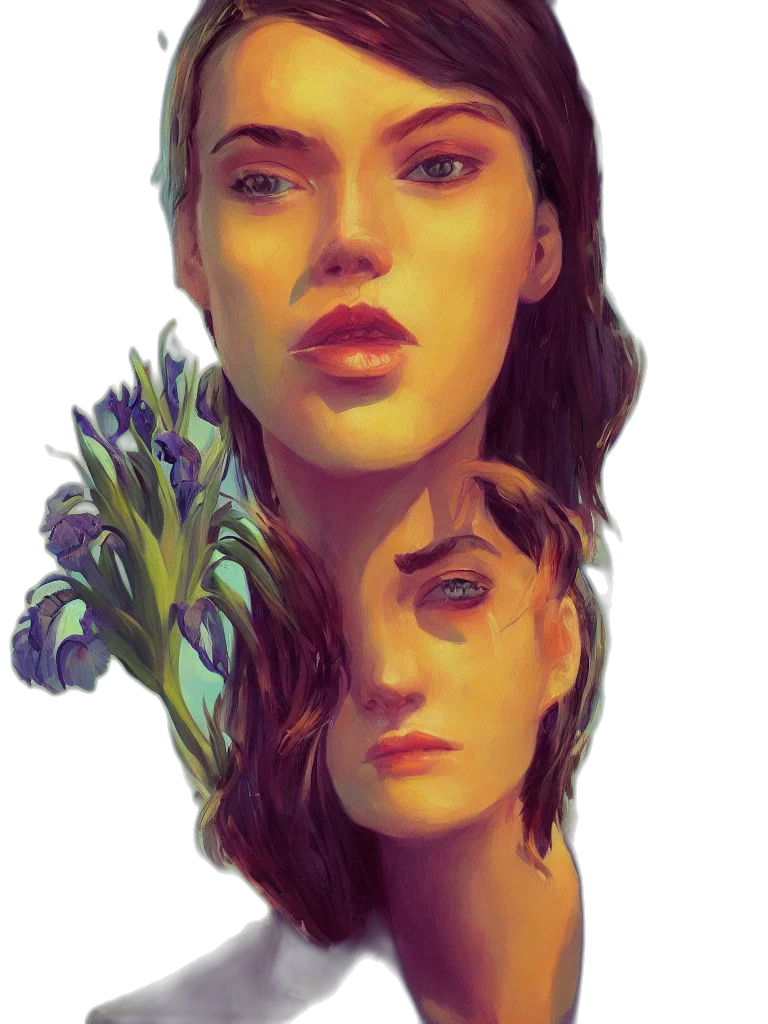face, crown, flower, mask transparent PNG cut-out