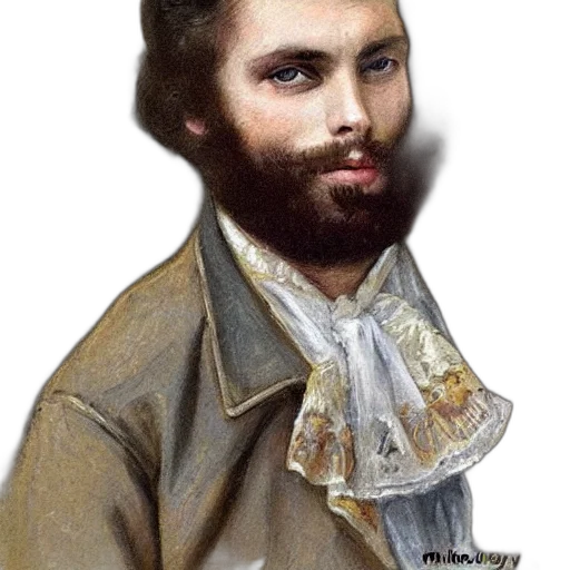 face, hair, jacket, staff transparent PNG cut-out