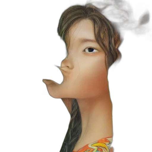 face, mask, dragon, staff transparent PNG cut-out