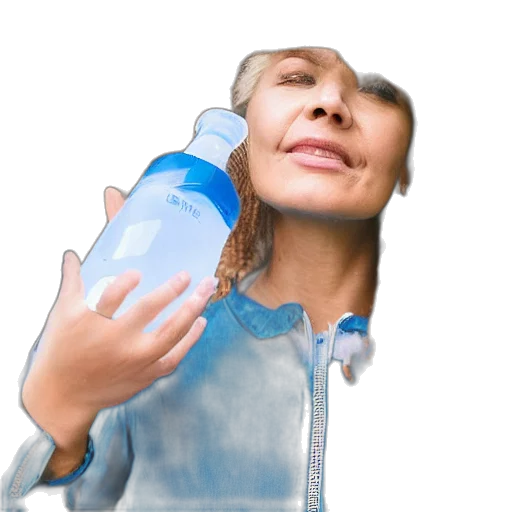 bottle, face, dress, creature transparent PNG cut-out