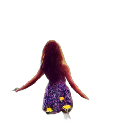 dress, hair, flower, creature transparent PNG cut-out