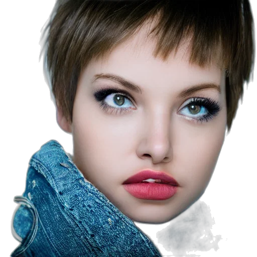face, jewelry, hair, jacket transparent PNG cut-out