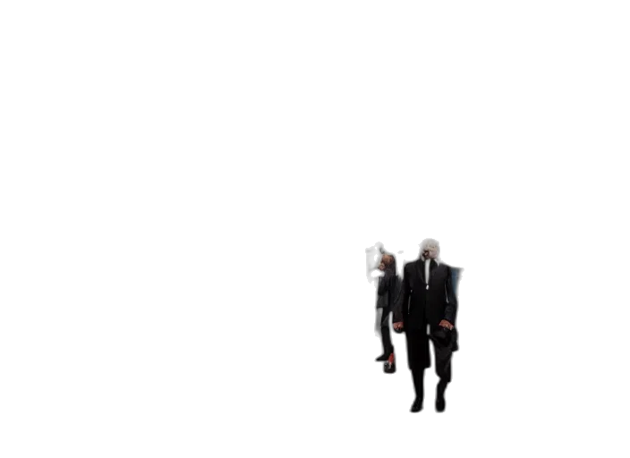 robot, umbrella, jacket, staff transparent PNG cut-out