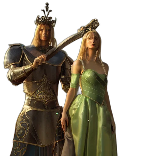 sword, crown, staff, dress transparent PNG cut-out