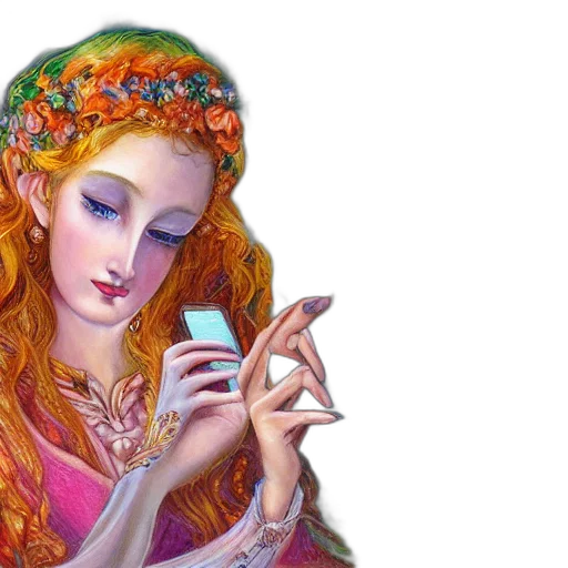 jewelry, dress, fantasy art, oil painting transparent PNG cut-out