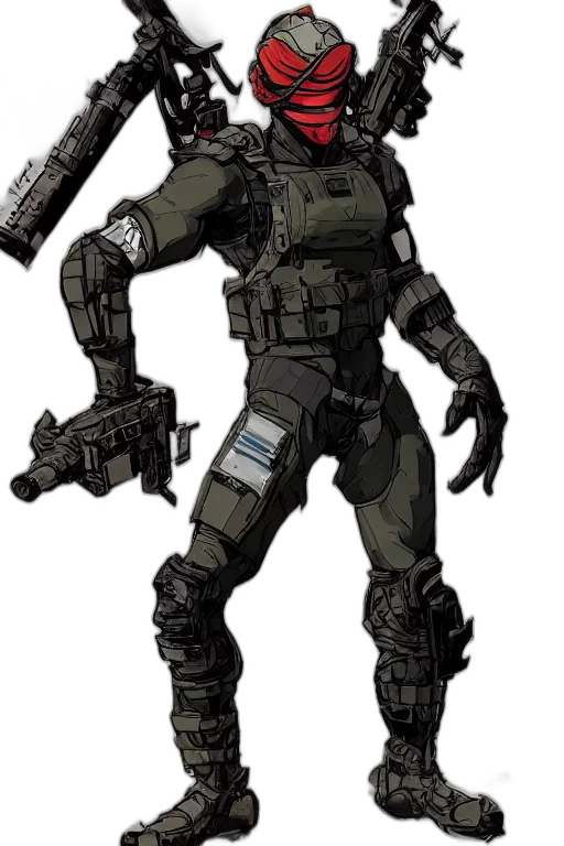 robot, weapon, concept art, 3d render transparent PNG cut-out