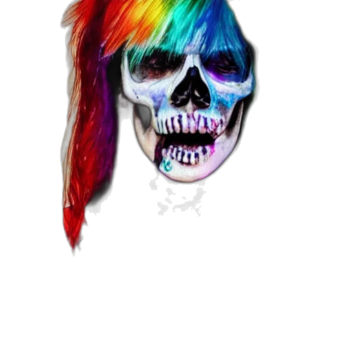mask, hair, face, photorealistic transparent PNG cut-out