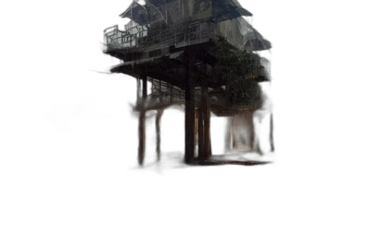 building, tree, umbrella, robot transparent PNG cut-out