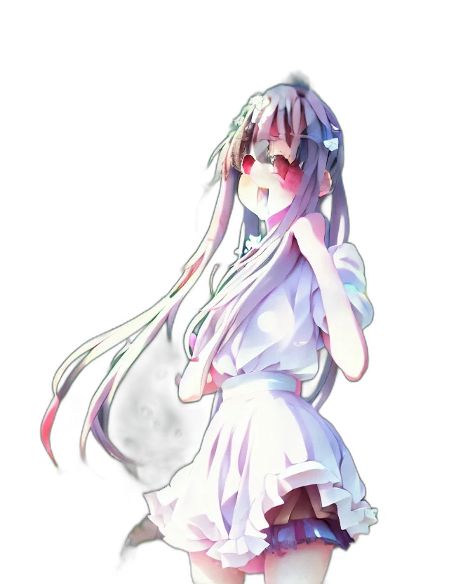 dress, robot, staff, weapon transparent PNG cut-out