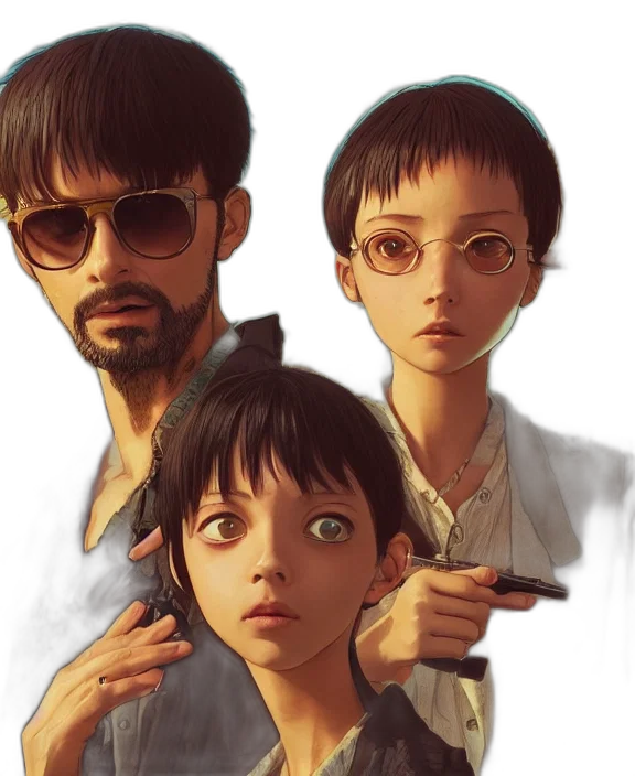 face, anime, concept art, cyberpunk transparent PNG cut-out